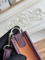 MINI NEO 17 EVELYNE BAG IN BRONZE BROWN CANVAS AND PLUM PURPLE - Image 7
