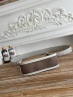 MINI NEO 17 EVELYNE BAG IN WENGE BROWN CANVAS AND WHITE - Image 8