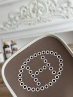 MINI NEO 17 EVELYNE BAG IN WENGE BROWN CANVAS AND WHITE - Image 6