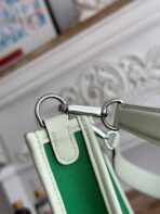 MINI NEO 17 EVELYNE BAG IN EMERALD GREEN CANVAS AND WHITE - Image 9