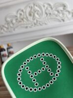 MINI NEO 17 EVELYNE BAG IN EMERALD GREEN CANVAS AND WHITE - Image 8