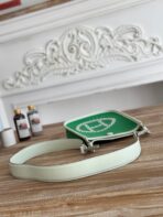 MINI NEO 17 EVELYNE BAG IN EMERALD GREEN CANVAS AND WHITE - Image 3