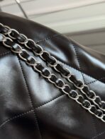 CC MINI HOBO HANDBAG 20 IN BLACK CALFSKIN SILVER-TONE HARDWARE - Image 11