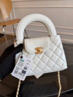 KELLY SHOPPING BAG 19 IN WHITE CALFSKIN GOLD HARDWARE - Image 6