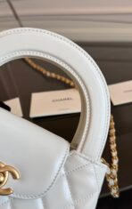 KELLY SHOPPING BAG 19 IN WHITE CALFSKIN GOLD HARDWARE - Image 10