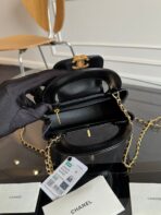 KELLY SHOPPING BAG 19 IN BLACK CALFSKIN GOLD HARDWARE - Image 7