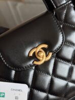 KELLY SHOPPING BAG 19 IN BLACK CALFSKIN GOLD HARDWARE - Image 3