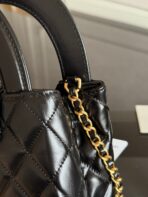 KELLY SHOPPING BAG 19 IN BLACK CALFSKIN GOLD HARDWARE - Image 9