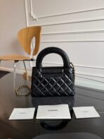 KELLY SHOPPING BAG 19 IN BLACK CALFSKIN GOLD HARDWARE - Image 6