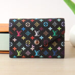 ROSALIE ZIPPY 12 IN BLACK MIX COLORFUL CALFSKIN