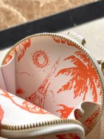 MULTI POCHETTE ACCESSOIRES 24 IN CORAL MONOGRAM TILES CANVAS GOLD HARDWARE - Image 4