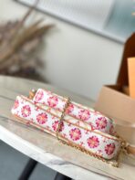 MULTI POCHETTE ACCESSOIRES 24 IN CORAL MONOGRAM TILES CANVAS GOLD HARDWARE - Image 8