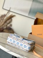 POCHETTE M������TIS 25 IN LAGOON BLUE MONOGRAM TILES CANVAS GOLD HARDWARE - Image 3