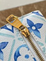 POCHETTE M������TIS 25 IN LAGOON BLUE MONOGRAM TILES CANVAS GOLD HARDWARE - Image 6