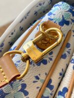 POCHETTE M������TIS 25 IN LAGOON BLUE MONOGRAM TILES CANVAS GOLD HARDWARE - Image 8