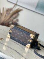 PETITE VALISE 22 IN BROWN MONOGRAM REVERSE CANVAS AND BLACK CALFSKIN TRIM GOLD HARDWARE - Image 8