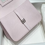 HALZAN 25 HANDLE BAG IN BABY PINK GRAINED - Image 4