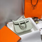 HALZAN 25 HANDLE BAG IN BABY GREEN GRAINED - Image 2