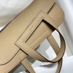 HALZAN 25 HANDLE BAG IN TAN BROWN GRAINED - Image 5