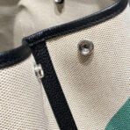 GARDEN PARTY 36 IN MULTICOLOR TOILE H CANVAS BLACK  OVERLAPPING POLKA RINGS PRINT - Image 8