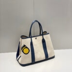 GARDEN PARTY 36 IN NAVY CREAM TOILE H CANVAS BLUE MARINE  ABSTRACT BEAR FACE PRINT - Image 2