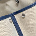 GARDEN PARTY 36 IN NAVY CREAM TOILE H CANVAS BLUE MARINE  ABSTRACT BEAR FACE PRINT - Image 4