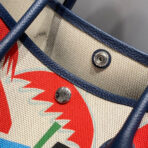 GARDEN PARTY 36 IN MULTICOLOR TOILE H CANVAS BLUE NAVY  TROPICAL ABSTRACT LANDSCAPE PRINT - Image 4