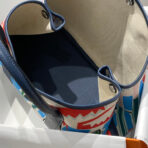 GARDEN PARTY 36 IN MULTICOLOR TOILE H CANVAS BLUE NAVY  TROPICAL ABSTRACT LANDSCAPE PRINT - Image 7