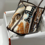 GARDEN PARTY 36 IN MULTICOLOR TOILE H CANVAS DARK BROWN  ABSTRACT GRAPHIC PRINT - Image 2