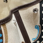 GARDEN PARTY 36 IN MULTICOLOR TOILE H CANVAS DARK BROWN  ABSTRACT GRAPHIC PRINT - Image 5