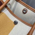 GARDEN PARTY 36 IN MULTICOLOR TOILE H CANVAS GOLD  ABSTRACT GEOMETRIC BLOCKS PRINT - Image 4