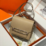 HM ROULIS 18 MINI BAG IN LIGHT BROWN  SILVER-TONE HARDWARE
