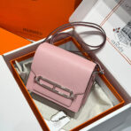 HM ROULIS 18 MINI BAG IN BABY PINK  SILVER-TONE HARDWARE