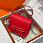 HM ROULIS 18 MINI BAG IN CARDINAL RED  GOLD-TONE HARDWARE
