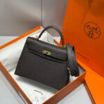 KELLY 25CM IN EBENE   GOLD HARDWARE