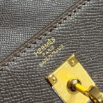 KELLY 25CM IN EBENE   GOLD HARDWARE - Image 9