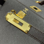 KELLY 28CM IN EBENE   GOLD HARDWARE - Image 7