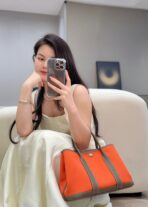 GARDEN PARTY 30CM IN ORANGE MINIMUM TOILETS COTTON CANVAS AND BROWN - Image 11