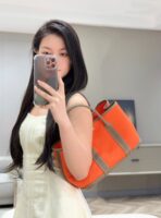 GARDEN PARTY 30CM IN ORANGE MINIMUM TOILETS COTTON CANVAS AND BROWN - Image 12