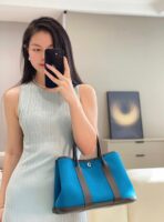 GARDEN PARTY 30CM IN BLUE TOILETS COTTON CANVAS AND BLACK - Image 12