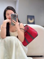 GARDEN PARTY 30CM IN RED TOILETS COTTON CANVAS AND DARK BROWN  PINK ON SIDE OTHER - Image 11