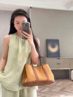 GARDEN PARTY 30CM IN DUNE MAGNOLIA TOILETS COTTON CANVAS AND BROWN - Image 10