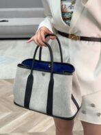 GARDEN PARTY 30CM IN WHITE TOILETS COTTON CANVAS AND BLACK  BLUE CANVAS ON SIDE OTHER - Image 11