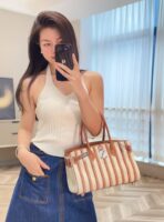 BIRKIN SHOULDER 29 IN GOLD  ÉCRU/BEIGE/FAUVE/ROSE POP/NOIR EMBROIDERY CANVAS - Image 12