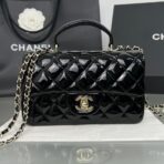 CC 20 SQUARE CLASSIC SINGLE FLAP BAG IN BLACK LAMBSKIN - Image 2