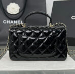 CC 20 SQUARE CLASSIC SINGLE FLAP BAG IN BLACK LAMBSKIN - Image 3