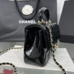 CC 20 SQUARE CLASSIC SINGLE FLAP BAG IN BLACK LAMBSKIN - Image 5