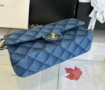 MEDIUM FLAP BAG 25 IN CLASSIC BLUE DENIM GOLD HARDWARE - Image 8