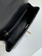 MINI FLAP BAG 20 IN BLACK GLOSSY CALFSKIN GOLD HARDWARE - Image 10