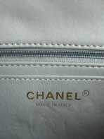 MINI FLAP BAG 20 IN LIGHT GRAY GLOSSY CALFSKIN GOLD HARDWARE - Image 4